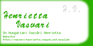 henrietta vasvari business card